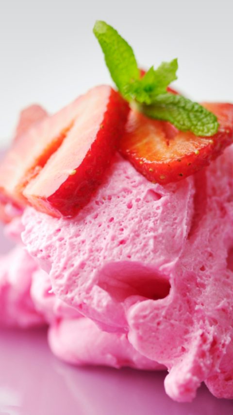 closeup of strawberry mousse, could also be used as ice-cream