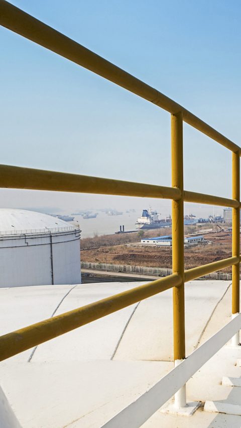 BASF-YPC Co., Ltd. has three naphtha tanks of 50,000 m3, ensuring a stable supply of the feedstock for the steam cracker. These inner floating roof tanks can reduce evaporation losses, the risk of fire and atmospheric pollution, prevent corrosion of tank roofs and walls and thereby prolong the lifetime of the tanks. BASF-YPC Co., Ltd. is a 50-50 joint venture between BASF and Sinopec, founded in 2000.