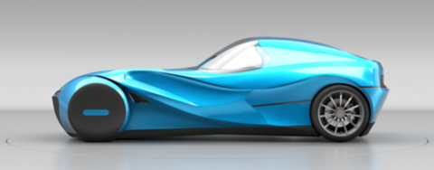 BASF AUVOT Sportif virtual car shape  in the color Blue Flame