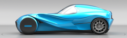 Auvot SPORTY virtual car model in the color Blue Flame