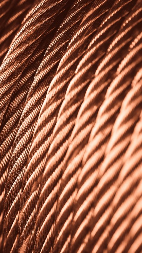 copper wire, steel wire golden red color tone.