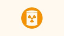 Symbol für Radioaktiver Müll in einem Kreis