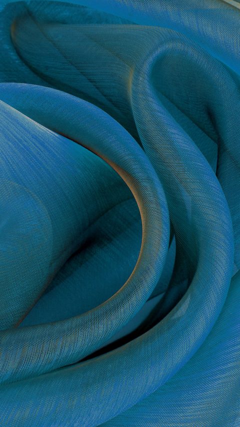 blue organza fabric wavy texture